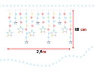 LED závesové hviezdne svetlá 2,5m 138LED viacfarebné