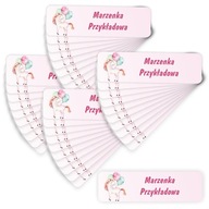 40x Nálepky s menom S do škôlky JEDNOROŽEC