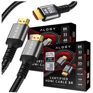 KÁBEL x2 HDMI 2.1 ALOGY KÁBEL 8K 60HZ 48GBPS 2M