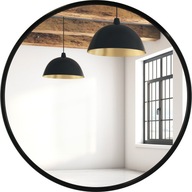 OKRUHÉ ZRKADLO ČIERNA LOFT 65 CM LESK