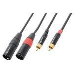 Signálny kábel 2x XLR (m) - 2x RCA (m) 3m