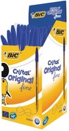 BIC Cristal Fine Original guľôčkové pero modré 50 ks