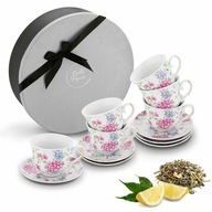 COFFEE SERVICE kvetinové poháre 6x250ml porcelánový pohár v krabičke