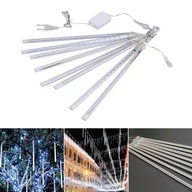 VONKAJŠIE LED LAMPY METEORIE DAŽĎ SNEH 288 LED SVETLO BIELA ​​50CM 8TUBE