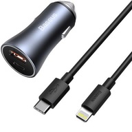 Baseus USB-A, USB-C autonabíjačka + kábel