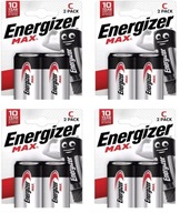 8x alkalická batéria ENERGIZER MAX LR14 C