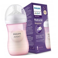 Fľaša Avent Natural Response 260 ml ružová