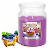 VEĽKÁ vonná sviečka v skle s viečkom Blueberry dessert 100H Candle