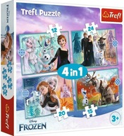 Puzzle 4v1 Neobyčajný svet Frozen Trefl