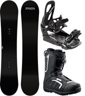 Snowboardový set RAVEN Pure Black 157cm