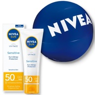 NIVEA SUN UV krém na tvár citlivú na slnko s SPF50 + guľôčka