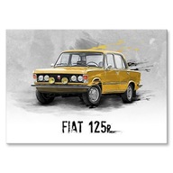 Kovový plagát Veľký Fiat 125P FSO Gift S