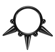 segmentová náušnica kliker septum hroty Titanium black 10mm