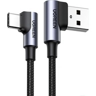 Ugreen USB-A USB-C uhlový kábel, QC 3.0 opletený kábel 3m