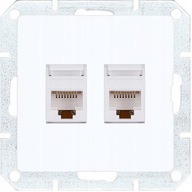 Zásuvka internetového modulu 2 x LAN RJ45 8-PIN MAGIC biela