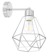 NÁSTENNÁ LAMPA, masívna, loft drôt, E27, chróm