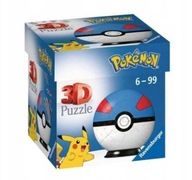 Puzzle 54 prvkov 3D guľa, Pokémon modrý