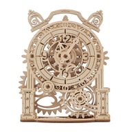 Vintage Budík Krásne drevené puzzle 3D UGEARS Mechanický model Poskladajte si sami