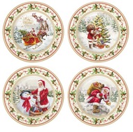 4 x vianočný tanier Santa Claus Set