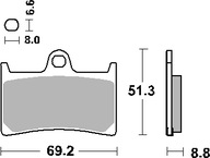 SBS BRZDOVÉ DESTIČKY KH252 / KH380 ZLATÁ FARBA YAMAHA MT,R6,R1,MT-09,FZ