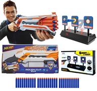 NERF SHOTGUN ROUGH STRIEH + CIEĽOVÝ ŠTÍT + 30x ŠÍPKY