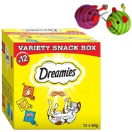 Mačka DREAMIES, mix príchutí, 12x60g + zuby