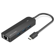 VENTION HUB 3x USB3.0 + LAN 1Gb + Napájanie 0,15m