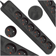 Predlžovací kábel Power Strip Black 6 zásuviek Kábel 1,5m Brennenstuhl