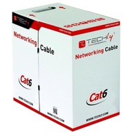 TECHLY SKÚTENÝ PÁR U/UTP CAT6 LINE 305M CCA GREY ETC