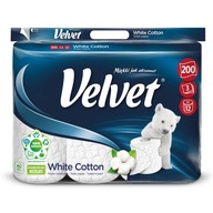 Toaletný papier Velvet White Cotton 12 roliek, 3 vrstvy