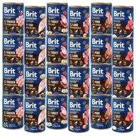 BRIT BY NATURE Mokré krmivo pre psov, mix príchutí, 24 x 400 g