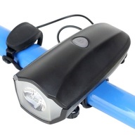 Predná lampa na bicykel USB + zvonček ele. 110 dB