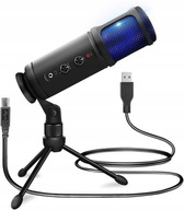 USB LED štúdiový mikrofón so statívovým stojanom