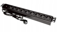 ALANTEC RACK predlžovací kábel 19'' 1U, 9 zásuviek