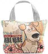 Plátená taška Shopper bag DOG Veľká decentná taška do mesta