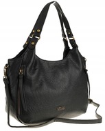 Coveri Collection Talianska dámska kabelka Leather Messenger Bag 52106 Black
