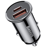 BASEUS VÝKONNÁ RÝCHLA USB NABÍJAČKA DO AUTO USB-C TYP-C PD 30W QC 3.0 5A