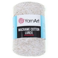 Macrame Cotton Lurex makramé šnúra 724 ecru zlatá