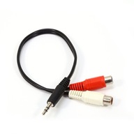 Adaptér JACK 3,5 mm samec na 2 x RCA CHINCH samica