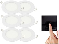 6x LED panel s halogénovou lampou 3W SLIM pre závesný strop + vypínač