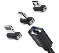 Magnetický USB kábel 2m 3A microUSB USB typ C CH5