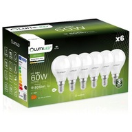 6x LED žiarovka E14 guľa P40 8W = 60W 806lm 4000K Neutrál CCD LUMILED