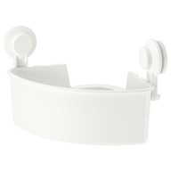 IKEA TISKEN Rohová polica s prísavkami, biela, do kúpeľne a sprchy
