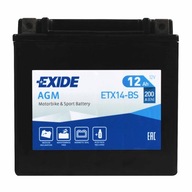 EXIDE ETX14-BS / YTX14-BS 12V 12Ah 200A L+