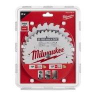 SADA ČEPELÍ NA DREVO MILWAUKEE TWIN PACK 165x5/8