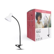 Stolná lampa Nika E27 s bielym klipom