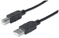 USB 2.0 A-B M/M USB kábel, 1,8 m, čierny