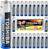 Alkalické batérie AAA LR03 20 ks TOSHIBA 1,5V HIGH POWER +25%