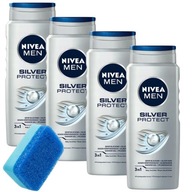 NIVEA MEN SPRCHOVÝ GÉL 500ML SILVER PROTECT PÁNSKY SET 4 KS + špongia