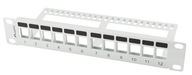 PATCH PANEL 12x 10'' 1U PRÁZDNÝ S ORGANIZÉROM sivýPatchpanel palcový RACK na steny